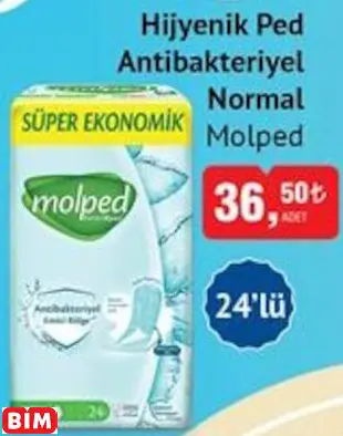 MOLPED HİJYENİK PED ANTİBAKTERİYEL NORMAL
